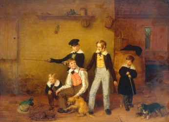Jungen mit ihren Haustieren